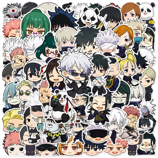 60Pcs Cartoon Cute Jujutsu Kaisen Stickers DIY Stickers Scrapbooking Phone Luggage Skateboard Waterproof Decals