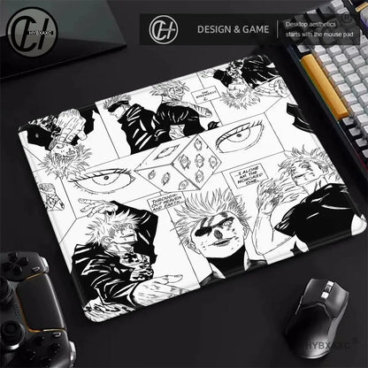 Japan Anime Mouse Pad Laptop 45×40 Black And White Desk Mat PC J-jujutsu K-kaisen Manga Mousepad XS Satoru Gojo Keyboard Rug Mat
